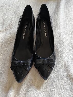 Franco Sarto Black Pointed Toe with Bow